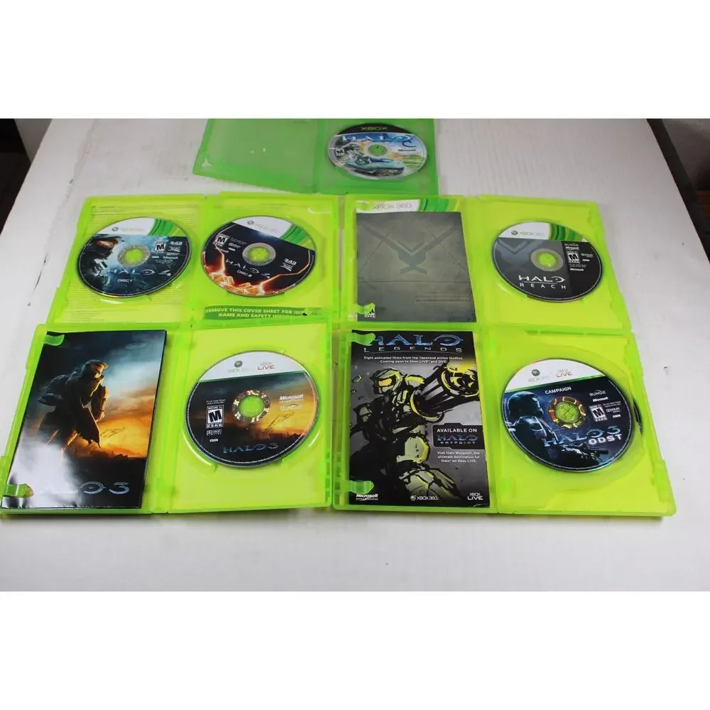 5 games: Halo, 3, 4, Reach, ODST (Microsoft Xbox) Authentic, tested